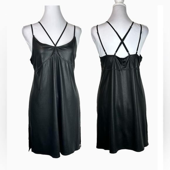 Out From Under Urban Outfitters Slip Dress Womens Size M Pleather Clubwear Sexy - Picture 1 of 8
